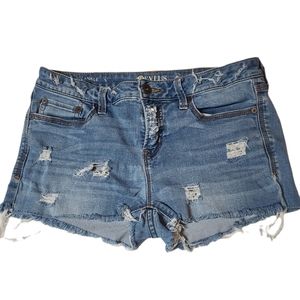 Stylus distressed jean shorts
